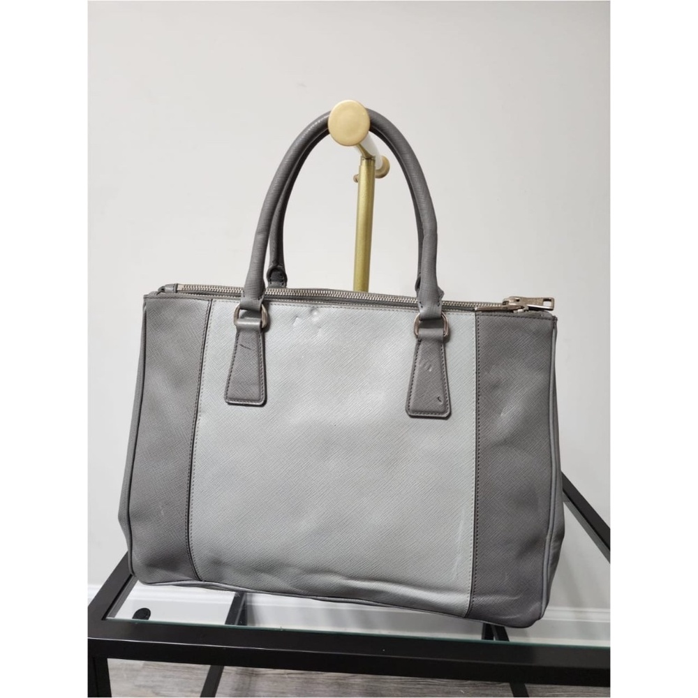 Authentic Prada Saffiano Leather Galleria Double Zip Medium Tote Bag Ash/Grey - Picture 4 of 12